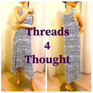 NEW THREADS 4 THOUGHT®
S BLACK STRIPED A LINE TANK DRESS $87